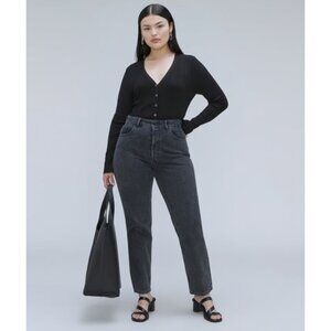 Everlane The Curvy 90s Cheeky Straight Jean Size 29 Ankle Washed Black